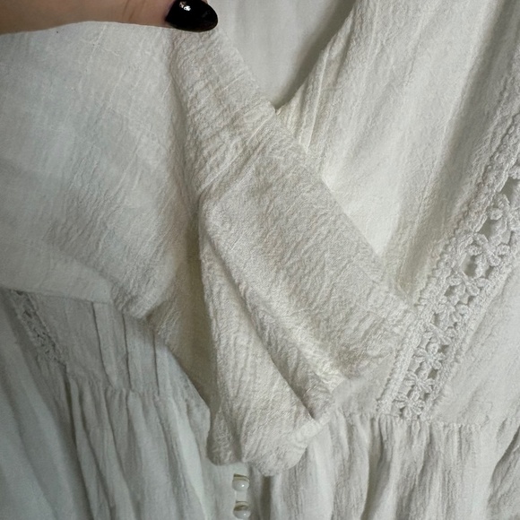 Princess Polly Women’s SZ 8 White Mini Dress w/Floaral Cut Detail 3/4 Sleeve - Picture 11 of 11